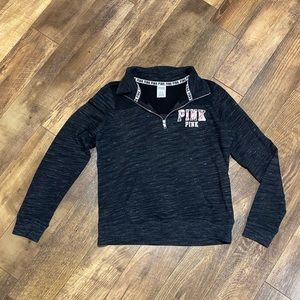 VS PINK black marl quarter zip